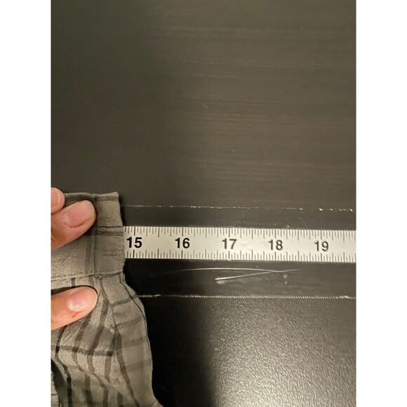 Transit Par Such Womens Pants Medium Gray Linen Plaid Tapered Leg Avant Garde - Picture 4 of 7